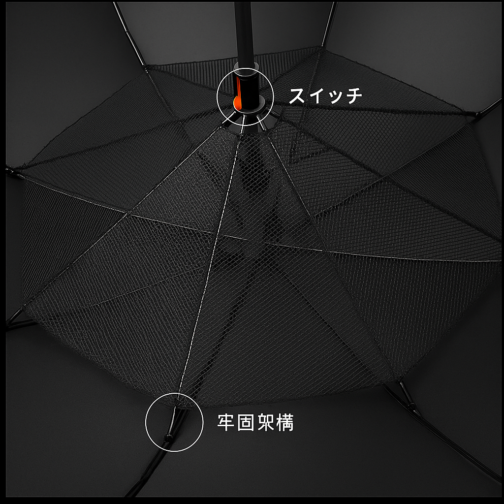 MistFan Umbrella™|電動ファン付き折りたたみ傘(涼感・紫外線対策)