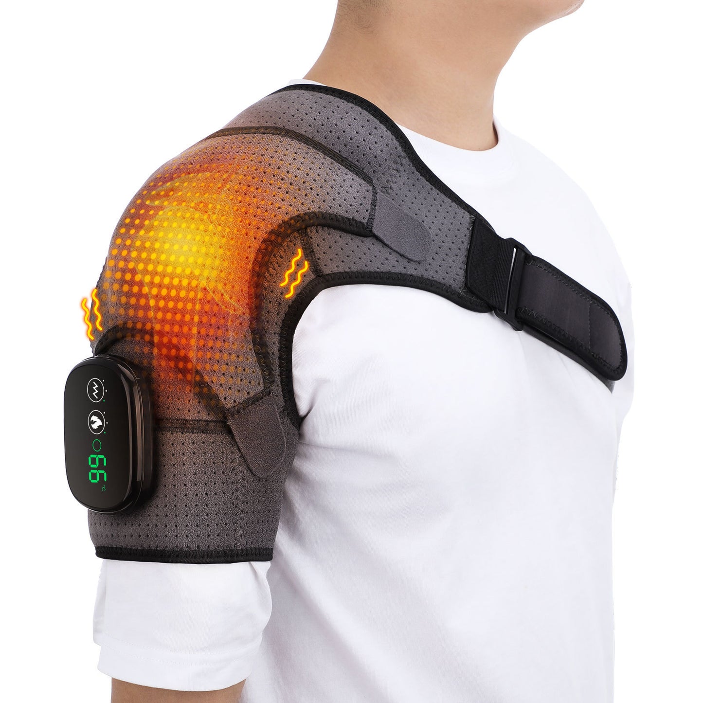 ThermoShoulder Pro™|加熱×振動マッサージ肩パッド(温度表示ディスプレイ付き)