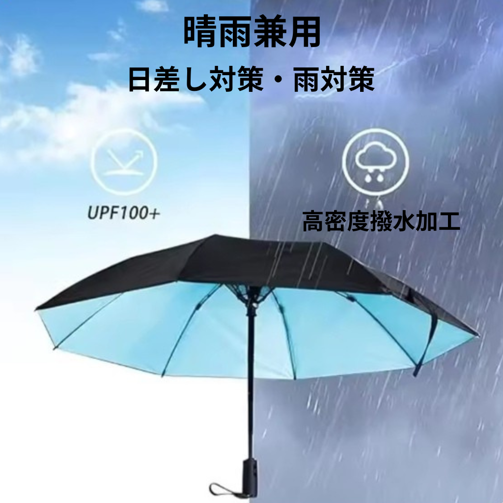 MistFan Umbrella™|電動ファン付き折りたたみ傘(涼感・紫外線対策)