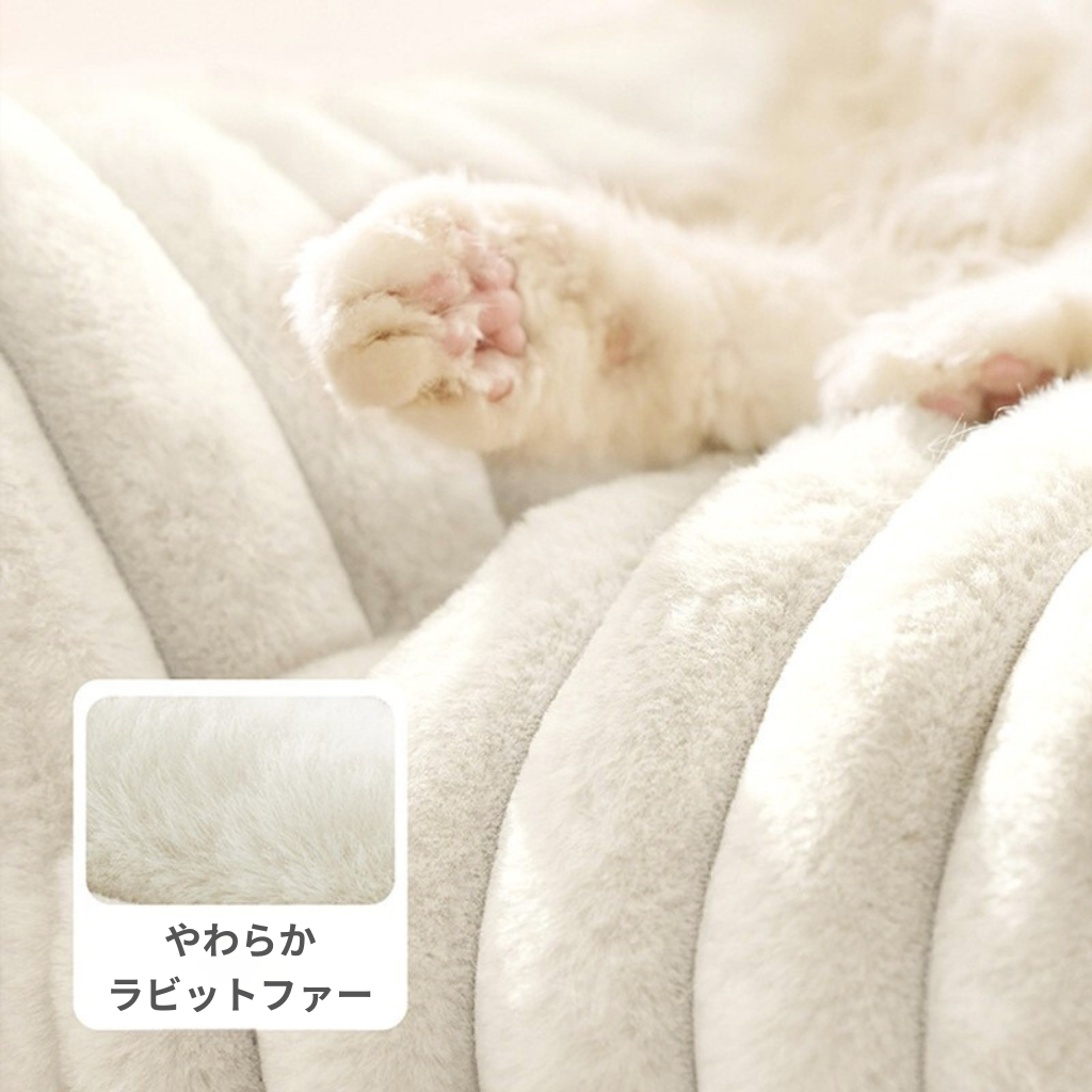 PawWave Nest™ | 全シーズン対応 取り外し＆洗濯可能 波柄ペットベッド（犬・猫用）
