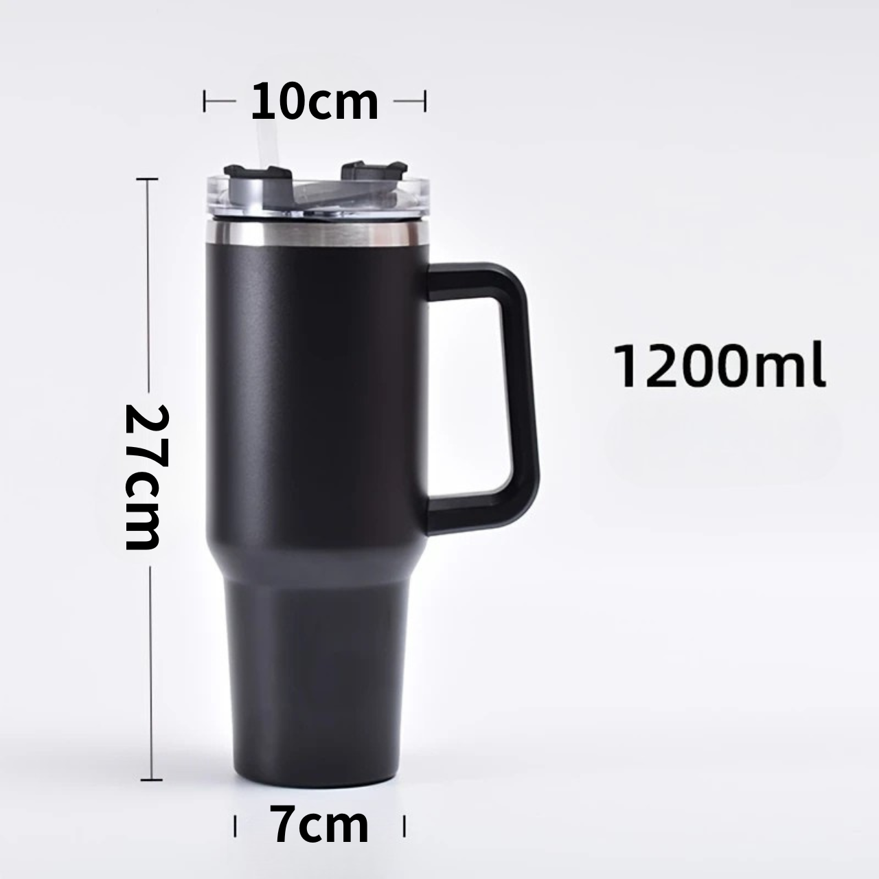 ThermaGo Cup™｜大容量ハンドル付きサーモカップ（1200ml・保冷保温対応）