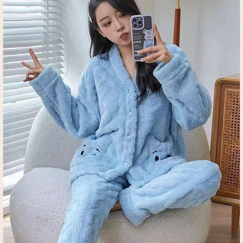 ピンクベアもこもこパジャマセット レディース