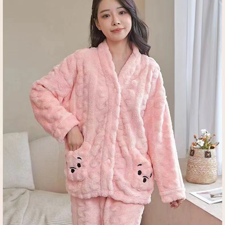 ピンクベアもこもこパジャマセット レディース