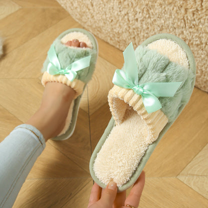 PLUFFYBOW™ スエードコットンスリッパ
