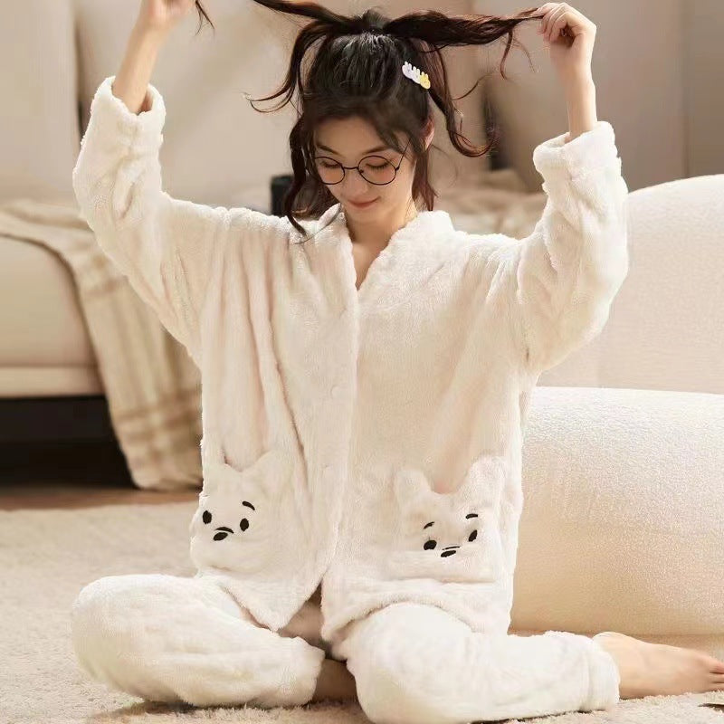 ピンクベアもこもこパジャマセット レディース