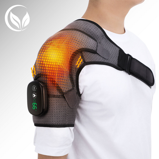 ThermoShoulder Pro™｜加熱×振動マッサージ肩パッド（温度表示ディスプレイ付き）